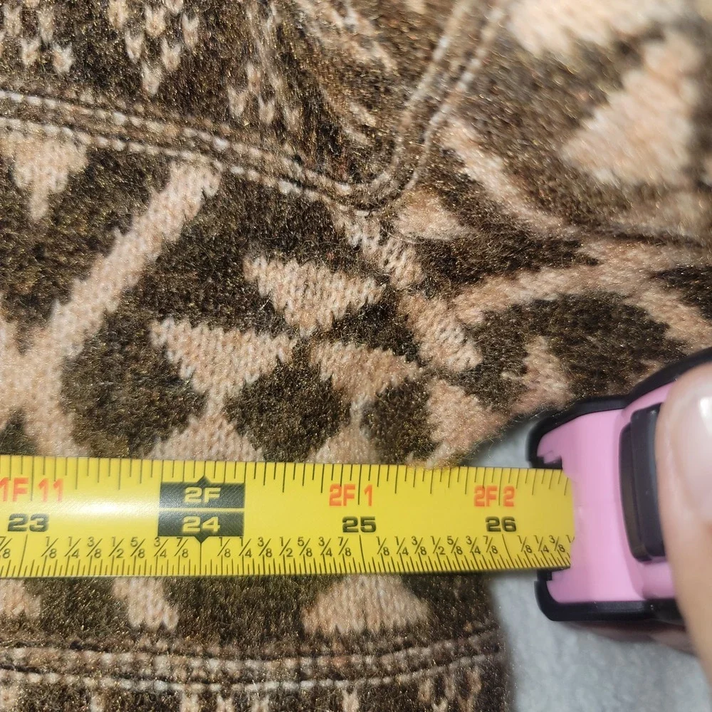 $119 Lucky Brand Southwestern Fair Isle Women's‎ LG Open Cropped Cardigan Shawl
